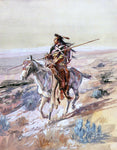  Charles Marion Russell Indian with Spear - Hand Painted Oil Painting