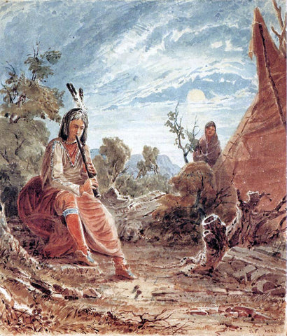  Seth Eastman Indians in Camp - Hand Painted Oil Painting