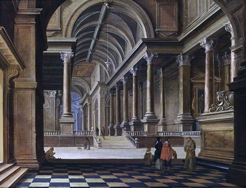  Bartholomeus Van Bassen Interior of an Imaginary Church - Hand Painted Oil Painting
