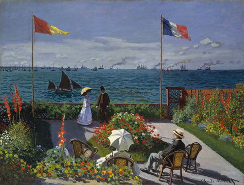  Claude Oscar Monet Jardin a Sainte-Adresse - Hand Painted Oil Painting