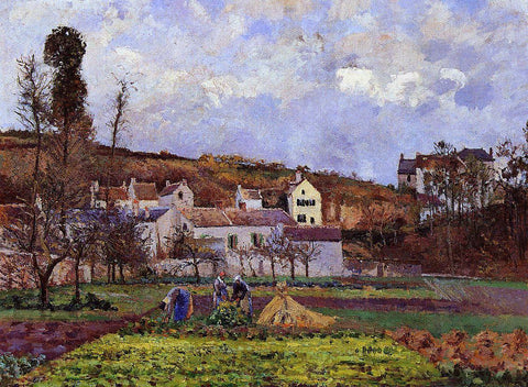  Camille Pissarro Kitchen Gardens at l'Hermitage, Pontoise - Hand Painted Oil Painting