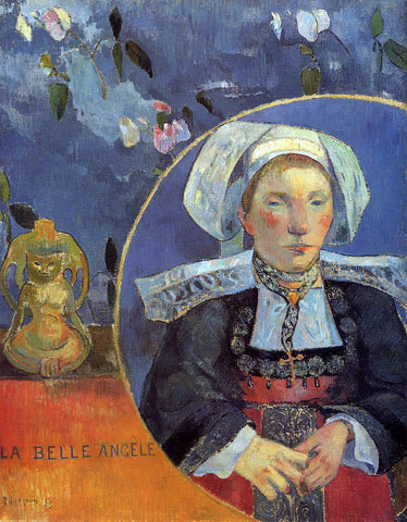  Paul Gauguin La Belle Angele (also known as Madame Angele Satre, the Inkeeper at Pont-Aven) - Hand Painted Oil Painting
