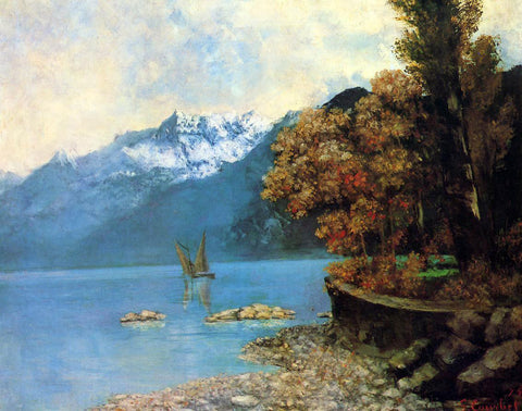  Gustave Courbet Lake Leman - Hand Painted Oil Painting