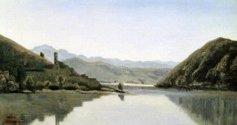  Jean-Baptiste-Camille Corot Lake Piediluco - Hand Painted Oil Painting