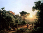  The Elder Karoly Marko Landscape near Tivoli with Vintager Scens - Hand Painted Oil Painting