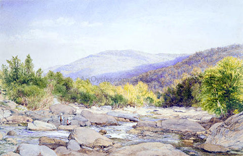  John William Hill Landscape: View on Catskill Creek - Hand Painted Oil Painting