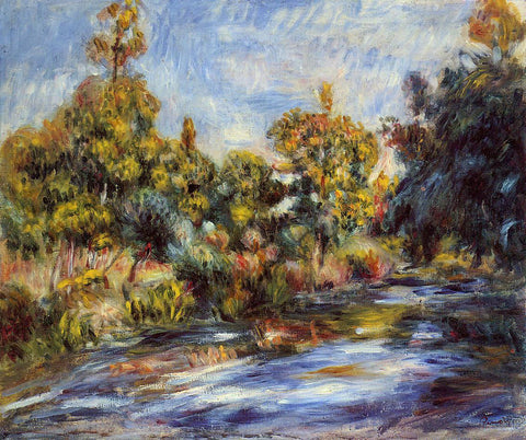  Pierre Auguste Renoir Landscape with River - Hand Painted Oil Painting