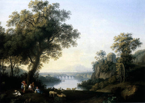  Jacob Philipp Hackert Landscape with River - Hand Painted Oil Painting