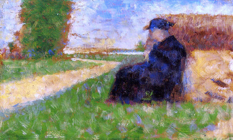  Georges Seurat Large Figure in a Landscape - Hand Painted Oil Painting