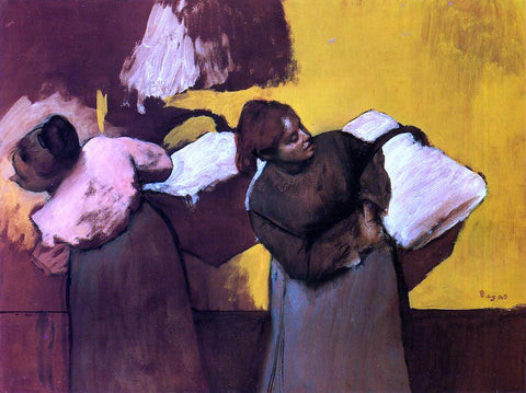  Edgar Degas Laundress Carrying Linen - Hand Painted Oil Painting