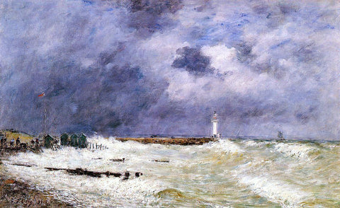  Eugene-Louis Boudin Le Havre, Heavy Winds off of Frascati - Hand Painted Oil Painting