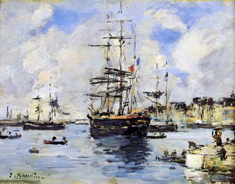  Eugene-Louis Boudin Le Havre, L'Avant Port - Hand Painted Oil Painting