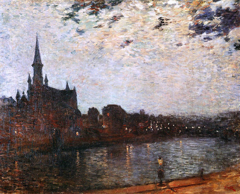  Theo Van Rysselberghe L'Eglise Sainte-Croix at Ixelles at Night - Hand Painted Oil Painting