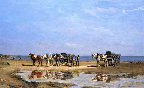  Jules Jacques Veyrassat Loading the Wagon - Hand Painted Oil Painting