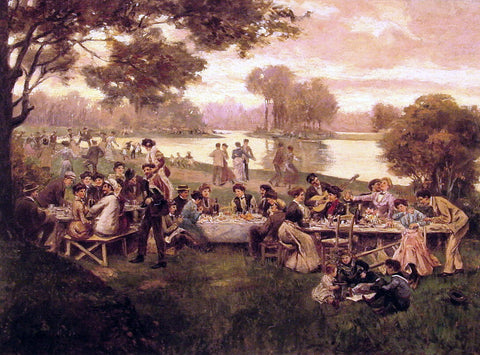  Carlo Brancaccio Luncheon on the grass - Hand Painted Oil Painting