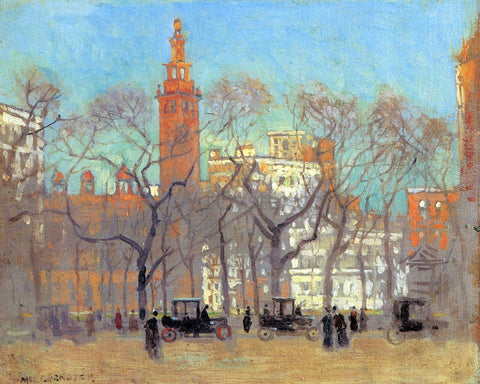  Paul Cornoyer Madison Square on a Sunny Day - Hand Painted Oil Painting