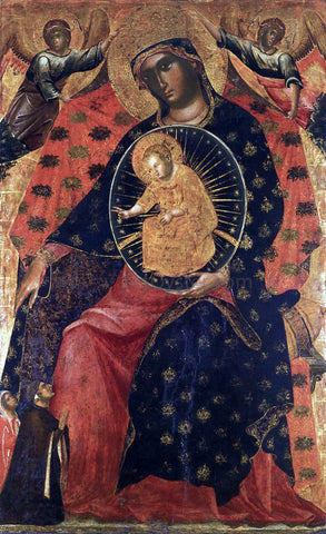  Paolo Veneziano Madonna and Child with Two Votaries - Hand Painted Oil Painting