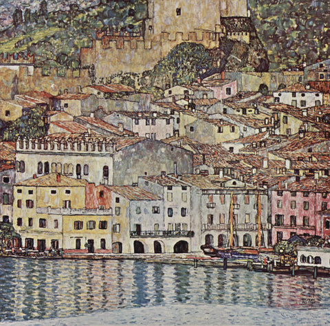  Gustav Klimt A Scene of Malcesine on Lake Garda - Hand Painted Oil Painting
