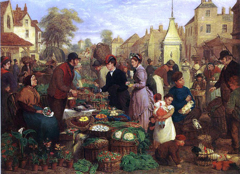  Henry Charles Bryant Market Day - Hand Painted Oil Painting