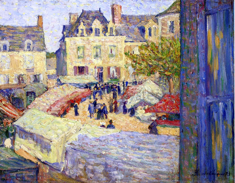  Henri Lebasque Market Place - Hand Painted Oil Painting