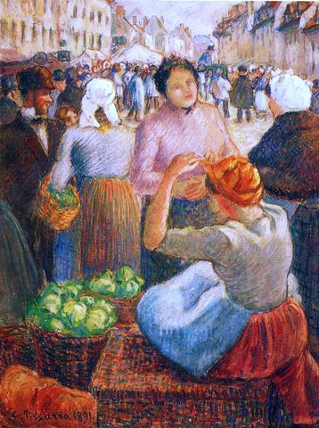  Camille Pissarro Marketplace, Gisors - Hand Painted Oil Painting
