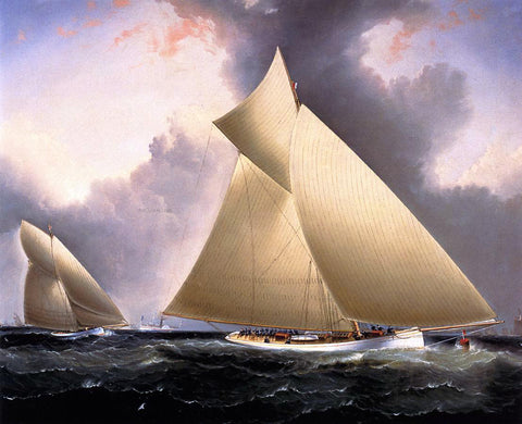  James E Buttersworth Mayflower Leading Galatea, America's Cup 1886 - Hand Painted Oil Painting