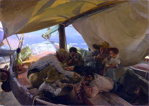  Joaquin Sorolla Y Bastida Meal on the Boat - Hand Painted Oil Painting