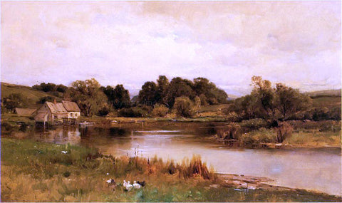  George Henry Smillie Mill Pond at Ridgefield, Connecticut - Hand Painted Oil Painting
