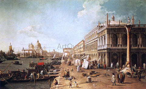  Canaletto Molo with the Library (also known as Molo Looking Towards the Zecca) - Hand Painted Oil Painting