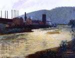  Aaron Harry Gorson Monongahela River, Pittsburgh, Jones and Laughlin Steel Plant - Hand Painted Oil Painting