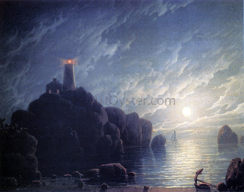 Robert Salmon Moonlight and Lighthouse - Hand Painted Oil Painting
