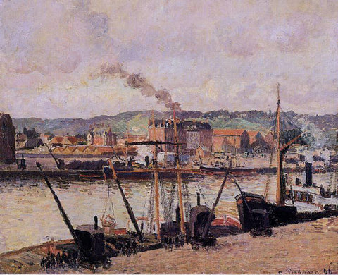  Camille Pissarro Morning, Rouen, the Quays - Hand Painted Oil Painting