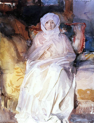  John Singer Sargent Mrs. Gardner in White - Hand Painted Oil Painting