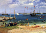  Albert Bierstadt A Nassau Harbor Scene - Hand Painted Oil Painting