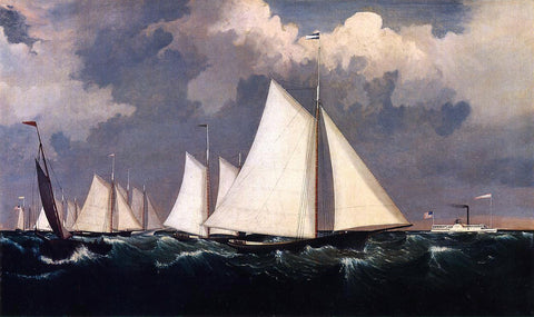 Fitz Hugh Lane New York Yacht Club Regatta - Hand Painted Oil Painting