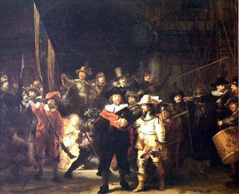  Rembrandt Van Rijn Night Watch (also known as The Company of Frans Banning Cocq and Willem van Ruytenburch) - Hand Painted Oil Painting