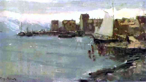  Constantin Alexeevich Korovin Norwegian Harbour - Hand Painted Oil Painting