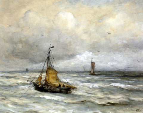  Hendrik Willem Mesdag Off The Coast - Hand Painted Oil Painting