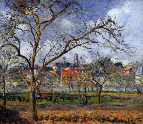  Camille Pissarro On Orchard in Pontoise in Winter - Hand Painted Oil Painting
