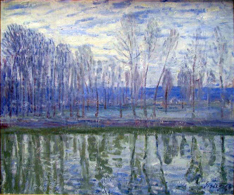  Alfred Sisley On the Banks of the River Loing - Hand Painted Oil Painting