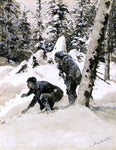  Frederic Remington On the Caribou Tracks - Hand Painted Oil Painting