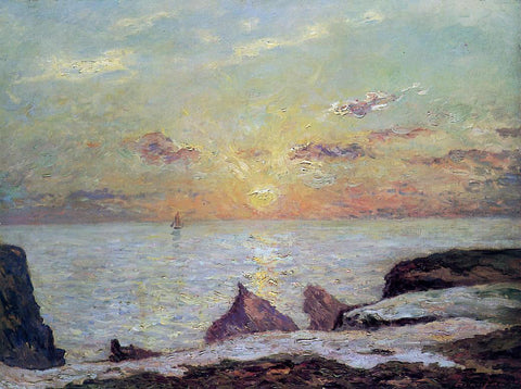  Maxime Maufra On the Cliffs of Belle Isle on Mer, Sunset - Hand Painted Oil Painting