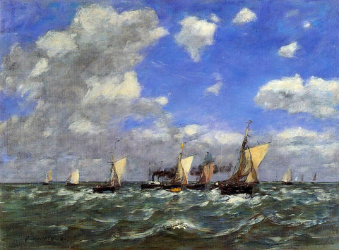  Eugene-Louis Boudin Open Sea - Hand Painted Oil Painting