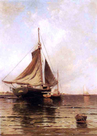  Alfred Thompson Bricher Oyster Boats - Hand Painted Oil Painting