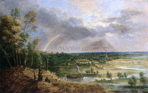  Lucas Van Uden Panoramic River Landscape - Hand Painted Oil Painting