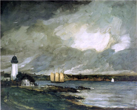  Robert Henri Pequot Light House, Connecticut Coast - Hand Painted Oil Painting