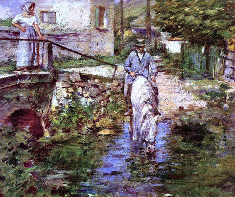  Theodore Robinson Pere Trognon and His Daughter at the Bridge - Hand Painted Oil Painting