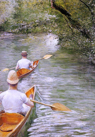  Gustave Caillebotte Perissoires (also known as The Canoes) - Hand Painted Oil Painting