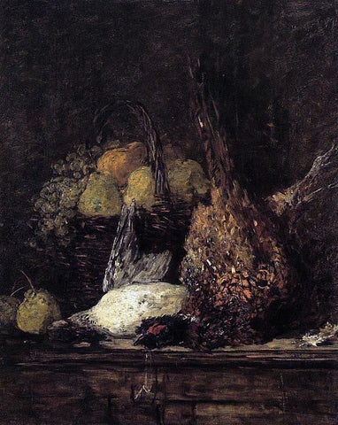  Eugene-Louis Boudin Pheasant, Duck and Fruit - Hand Painted Oil Painting