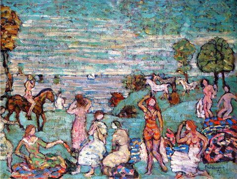  Maurice Prendergast Picnic by the Sea - Hand Painted Oil Painting